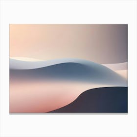 Abstract Background With Undulating, 3d Shapes In Shades Of Peach, Blue, And Gray Canvas Print