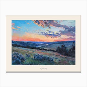 Western Sunset Landscapes Wyoming 2 Poster Canvas Print