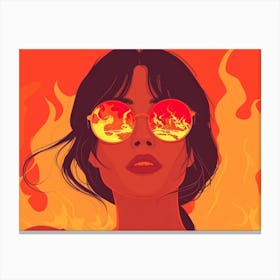 Flaming Woman Canvas Print