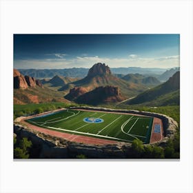 Soccer Field In The Mountains Canvas Print