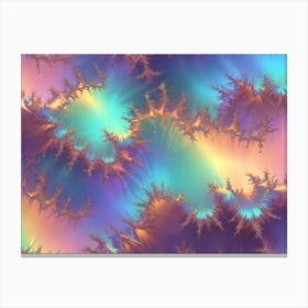 Abstract Digital Art With A Swirling, Flowing Pattern In Shades Of Pink, Blue, And Orange, Resembling A Cloud Or Smoke Canvas Print