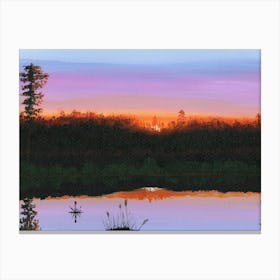 Sunset on the lake #2 Canvas Print