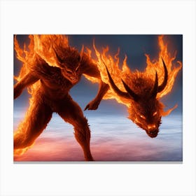 Demon On Fire Canvas Print