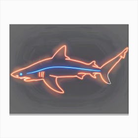 Orange Smooth Hammerhead Neon Shark 2 Canvas Print