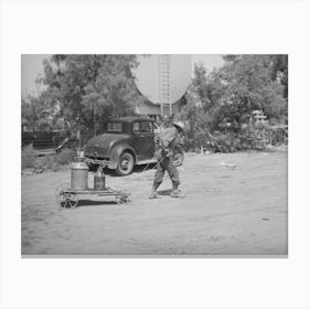 Man Hauling Home Water, Phoenix, Arizona By Russell Lee Canvas Print