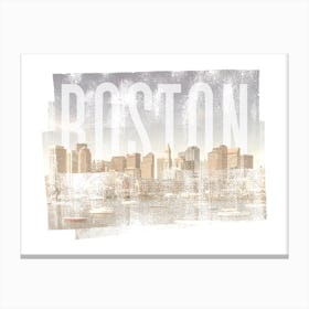 Boston Skyline Vintage Canvas Print