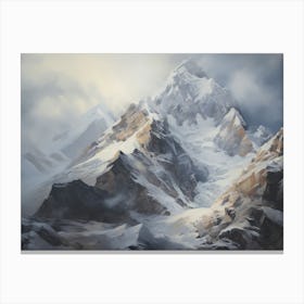 Snowy Winter Mountain Range Canvas Print