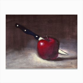 Knife In Apple Canvas Print