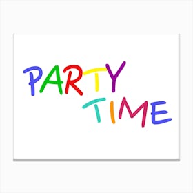 Party Time Typography Word Canvas Print