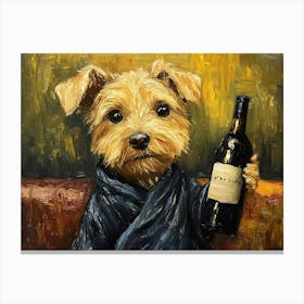 Dog In Bathrobe 5 Canvas Print