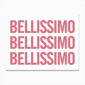 Bellissimo - White And Pink Canvas Print