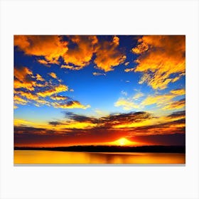 Sunset Over Lake 11 Canvas Print