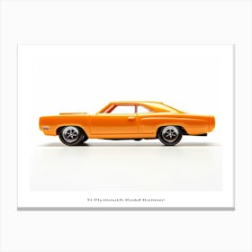 Toy Car 71 Plymouth Road Runner Orange Poster Canvas Print