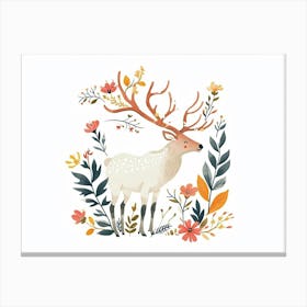 Little Floral Elk 3 Canvas Print