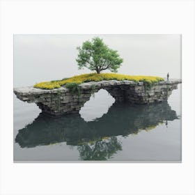 Tree On A Bridge Canvas Print