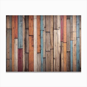 Colorful wood plank texture background 6 Canvas Print