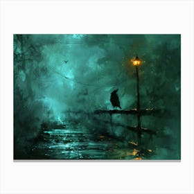 Crow On The Street Canvas Print