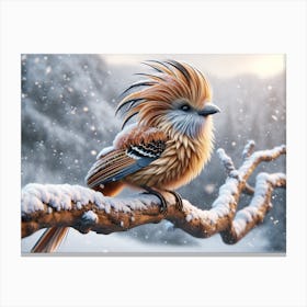 Winter Lion-Bird Canvas Print