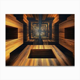 3d Rendering Of A Futuristic Maze Painting Canvas Print