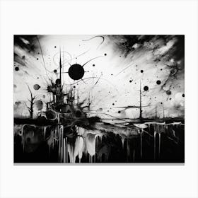 Dreams Abstract Black And White 7 Canvas Print