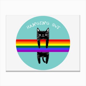 Vintage Cat Style Kitten Black Cat Canvas Print