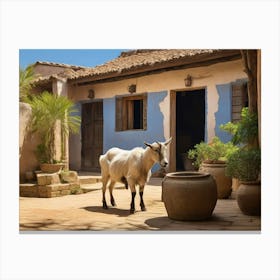 Goat In A Courtyard Canvas Print