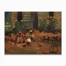 Sketch of a Cottage Yard (ca.1876), Winslow Homer Canvas Print