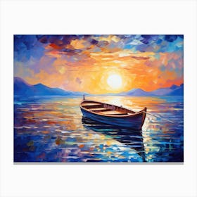 Sunset Boat Canvas Print