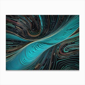 Abstract Painting Psychedelic Neon Blue Canvas Print