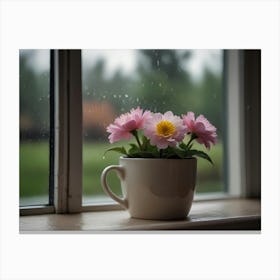 Flowers In A Cup Canvas Print