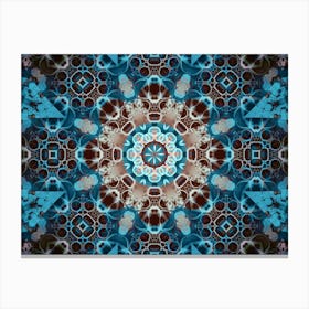 Abstract Mandala Blue Flower Canvas Print