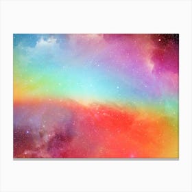 Luminescent space #1 - space neon art, Rainbow Nebula Canvas Print