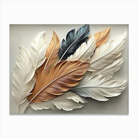 Modern 3d Feather 2 Canvas Print