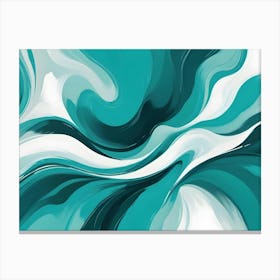 Abstract Swirling Green And White Marble Background 1 Canvas Print