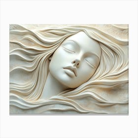 3d Serene Woman's Face 1 Canvas Print