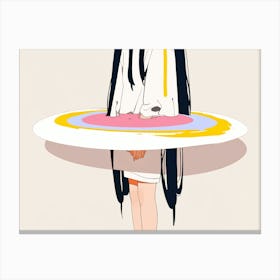 Anime Girl Holding A Plate Canvas Print