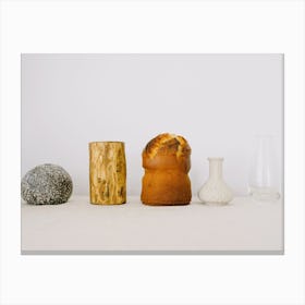 Vases And Bread Canvas Print