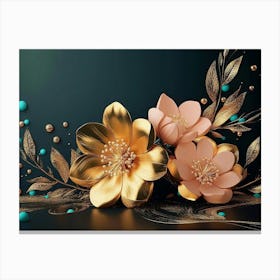 Gold Flowers Canvas Print