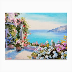 Balcony By The Sea Canvas Print