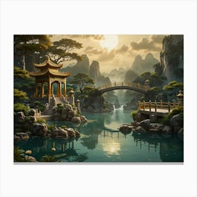 Chinese Landscape Painting Canvas Print