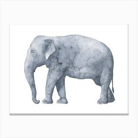 Elephant Watercolour Landscape Canvas Print