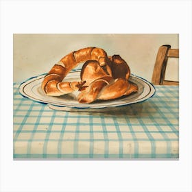 Table With Bread Canvas Print