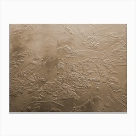 Bronze coloured ice texture, frozen lake Canvas Print