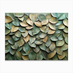 A Large, Intricate 3d Wall Of Overlapping Leaves Canvas Print