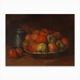 Still Life With Apples And A Pomegranate, Gustave Courbet Canvas Print