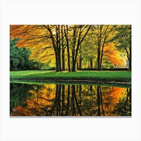 Serene Autumn Reflections 46 Canvas Print