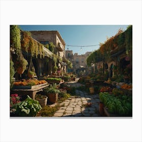 Vegetable Market Canvas Print