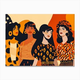 Women In Orange And Black Canvas Print