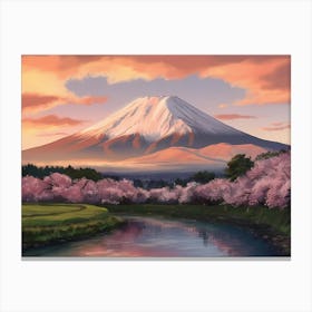 Cherry Blossoms In Fuji 2 Canvas Print