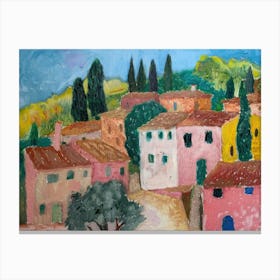 Rural Reflections Painting Inspired By Paul Cezanne Canvas Print